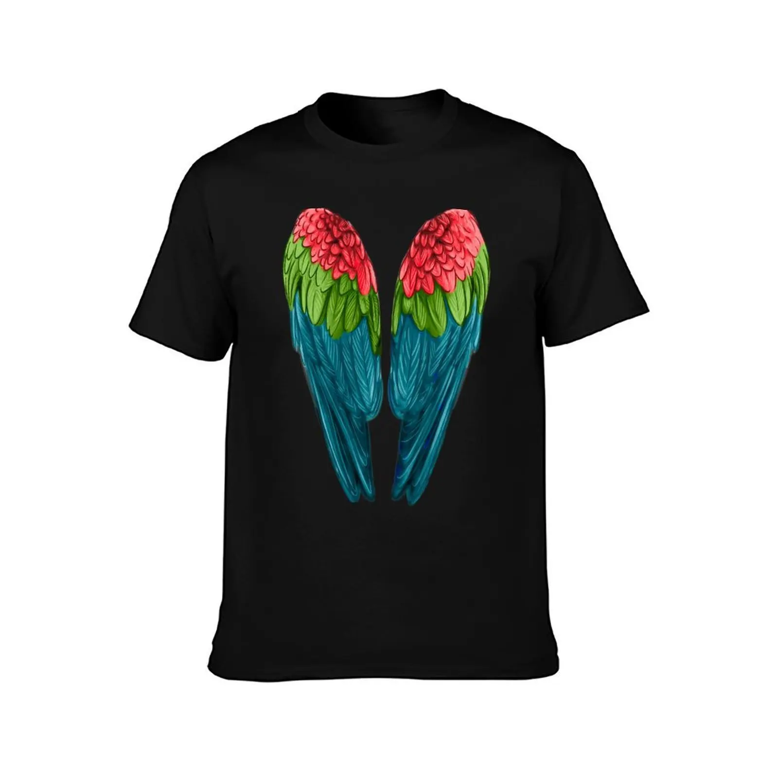 Copia de Parrot wings (macaw version) T-Shirt, Summer Casual Cotton Tee, Oversized Streetwear Tops, Vintage Graphic Print