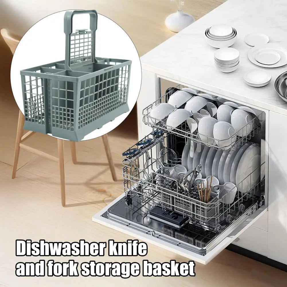7 Compartments Spoon Fork Flatware Utensil Storage Basket  with Handle Heavy Duty Universal Dishwasher Cutlery Basket