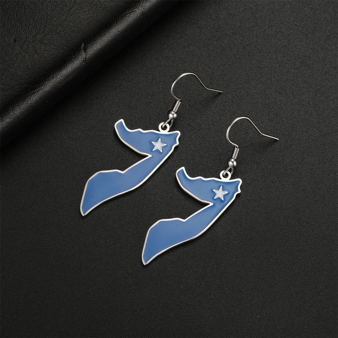 EUEAVAN Africa Somalia Map Earrings Women Stainless Steel Somali Country Flag Pendant Earring Fashion Party Jewelry Gift