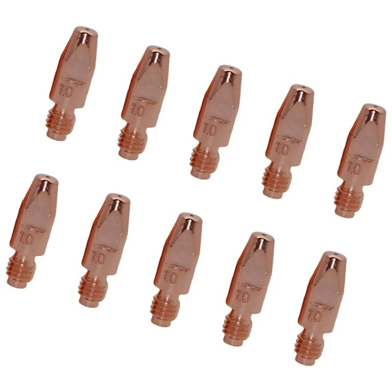 

652F 10Pcs Welding Torch Tips Consumables M8x30mm 0.8/1.0/1.2mm Torch Guns Contact Tips Gas Welding Equipment Accessories