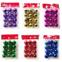 12Pcs Christmas Balls Christmas Tree Hanging Ornament Plastic Red Green Gold Balls Pendant Christmas Decoration 2024 Navidad