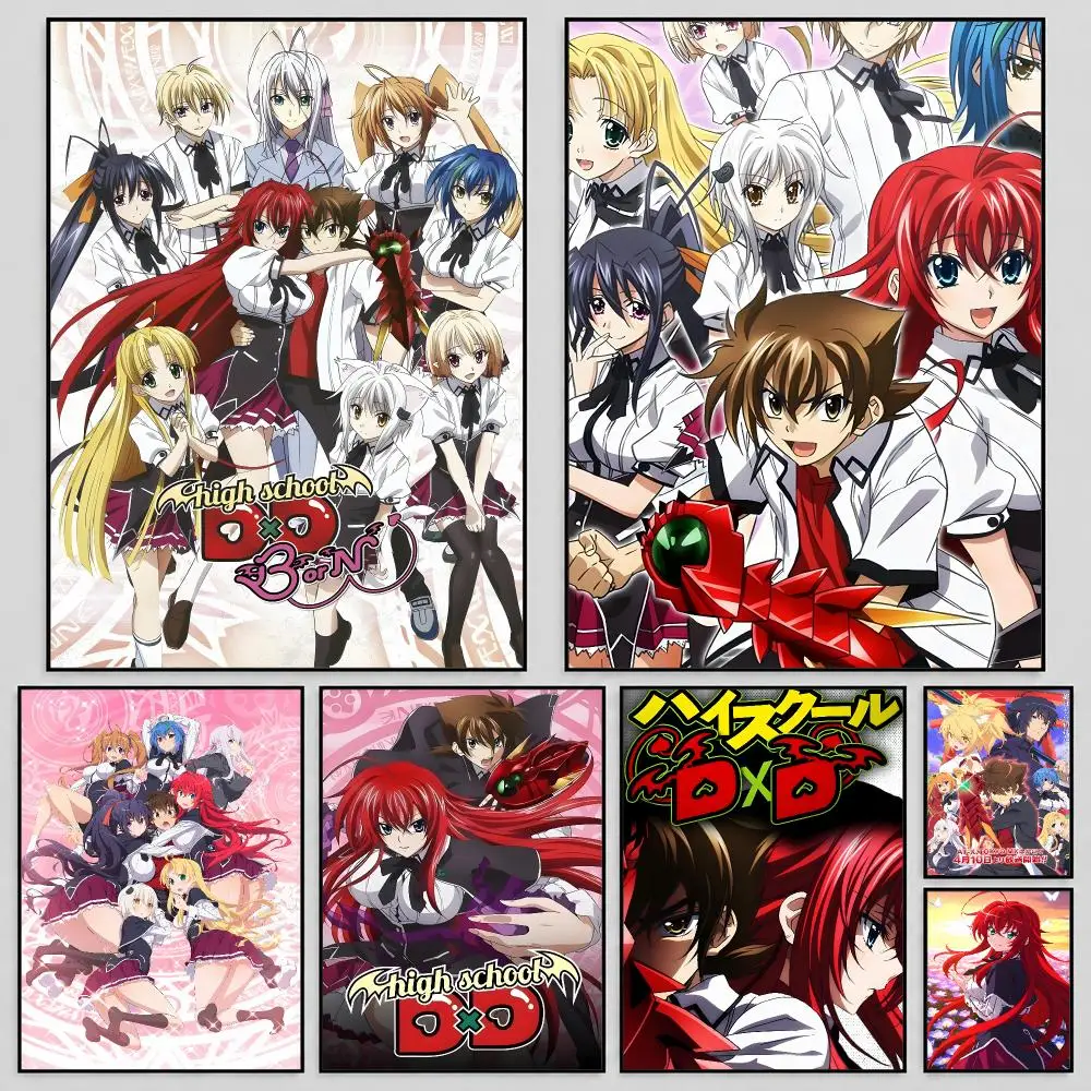 Anime High School DxD Devils Academy Poster Self Adhesive PP Wall Art HD Gaming Room Bedroom Living Room Decor Apartment Gift