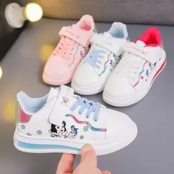 Disney Kids Girls Shoes Children Sneakers Girls Princess Snow White Casual Sport Shoes Student Shoes Teen Shoes Rozmiar 26-37