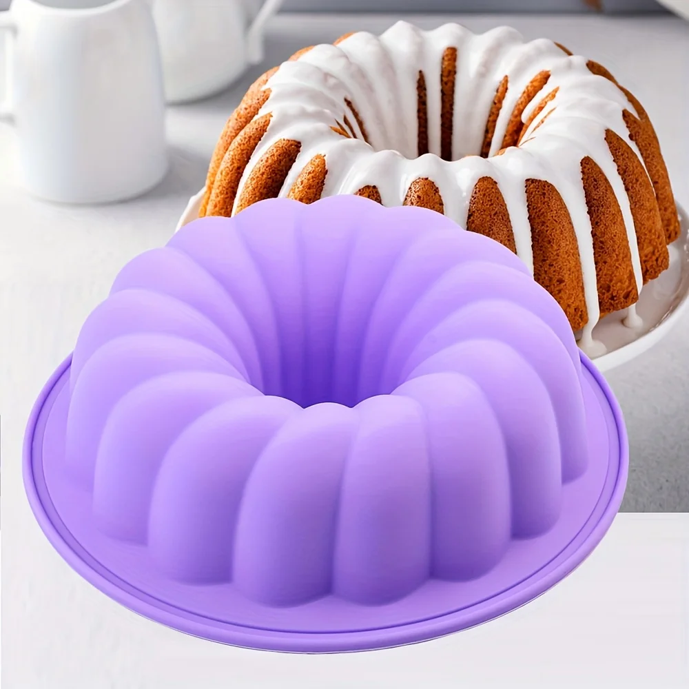 Molde de Silicona para Pastel, Moldes Redondos de Silicona de Tamaño Mediano de 7-8 Pulgadas, Se Pueden Usar para Hacer Pasteles, Pasteles de Frutas, Pan, Pasteles de Chocolate, Etc.