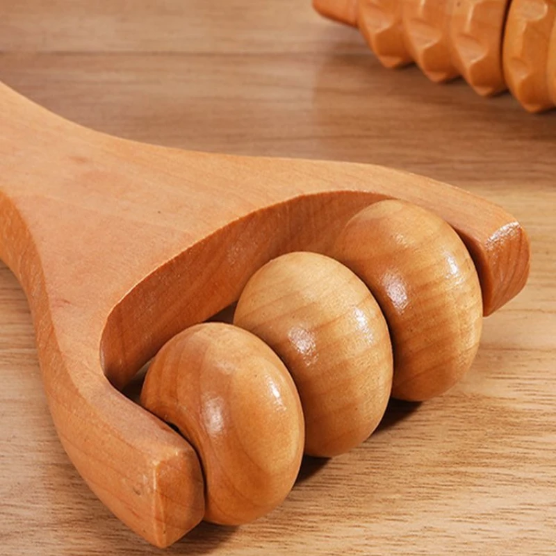 1Pc 木製ローラーマッサージャー首肩と脚ユニバーサルハンドマッサージャー深部組織筋肉マッサージフェイシャルスキンケアスパツール