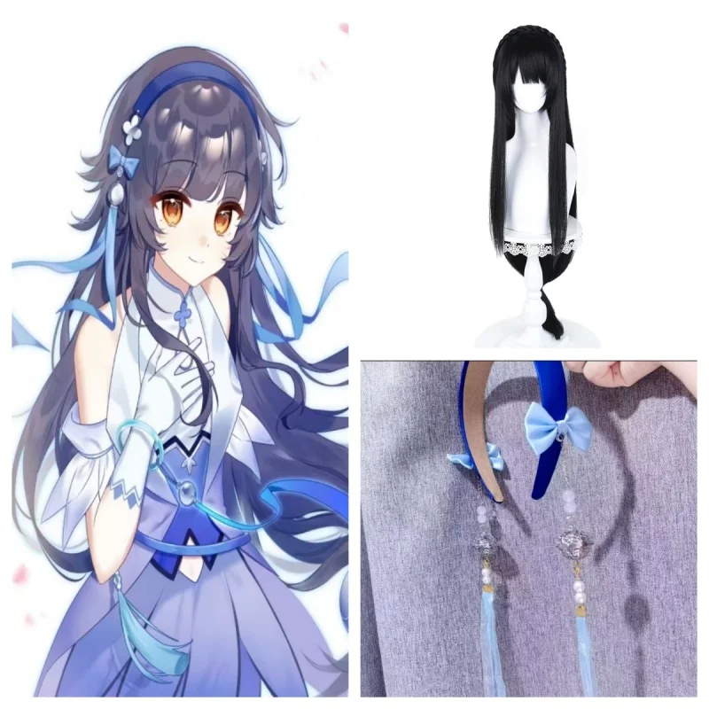 Already Styled Honor of Kings Xishi Cos Wig Black Long Cosplay Wig Heat Resistant Synthetic Wig for Halloween Party