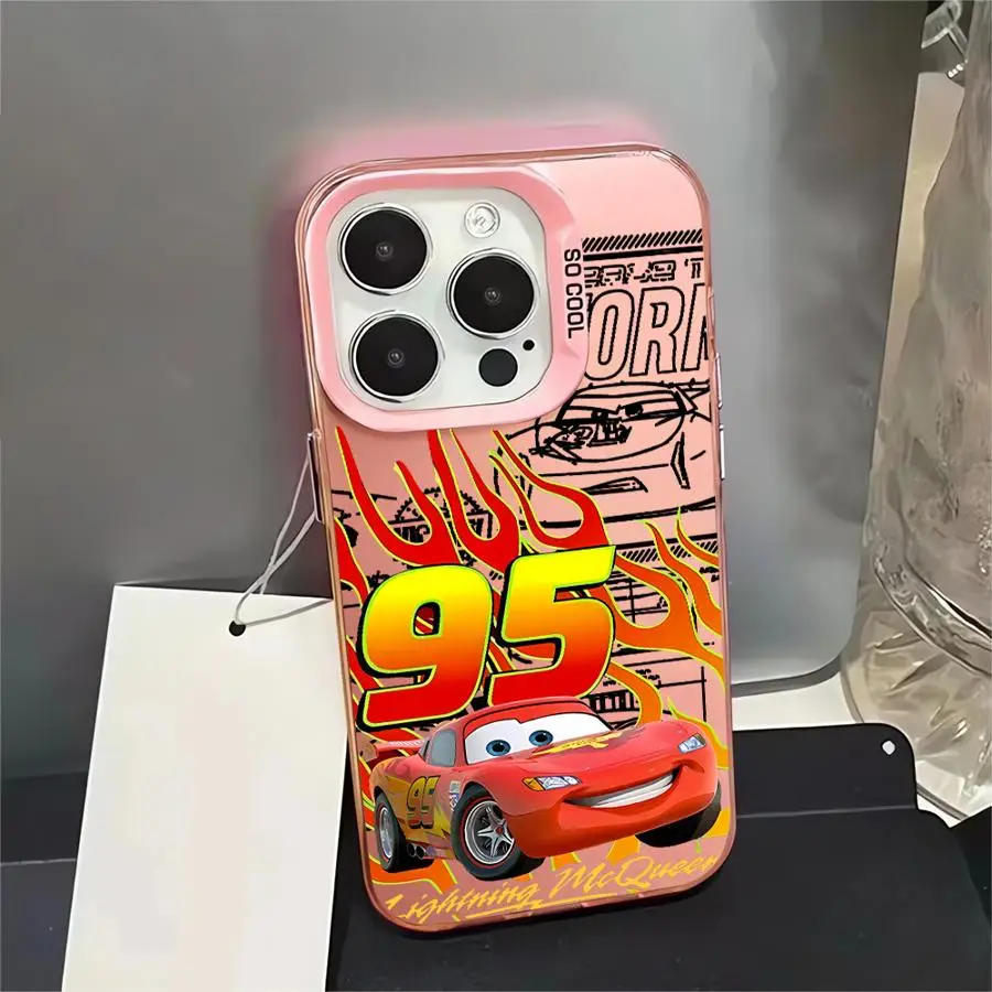 Soft Shell Case for iPhone 11 12 13 Pro Max 16e 14 15 16 Plus Disney Lightning McQueen