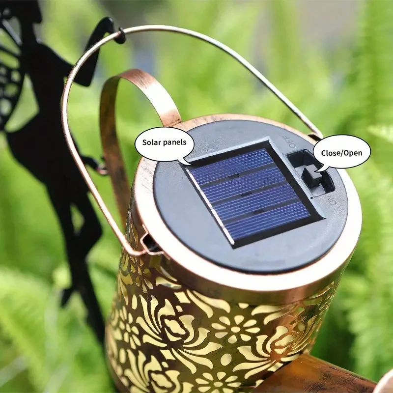 2025 New 1PC Solar Watering Can Lights, Outdoor Waterfall Garden String Fairy Lights, Solar Kettle Projection Light