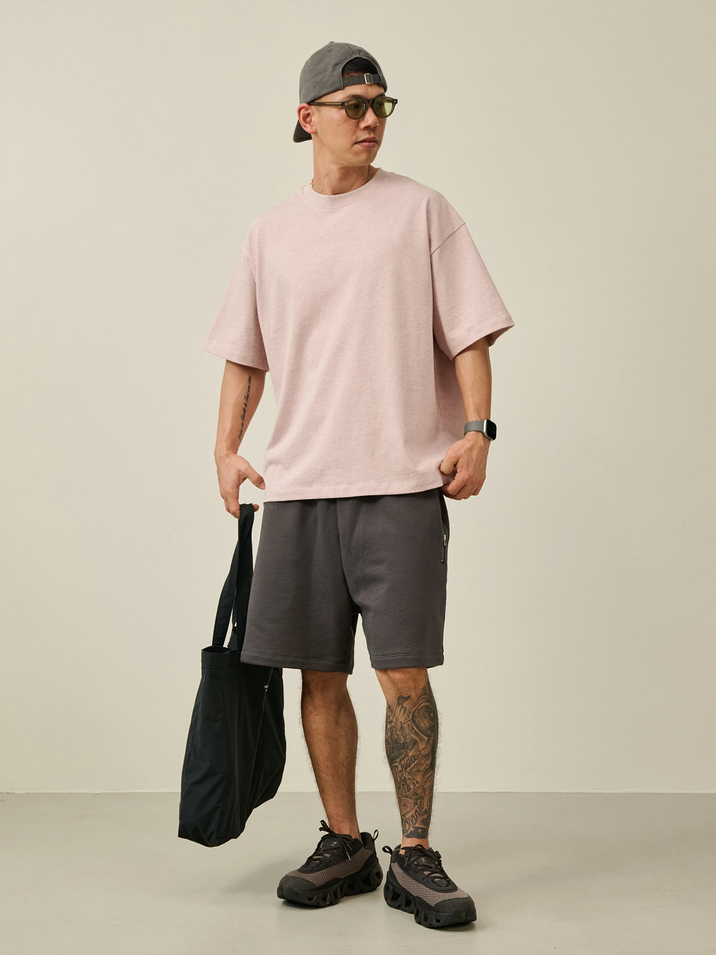 Broshood Bhood Japanese Style Minimalist Printed Logo Cotton Short Sleeve T-Shirt Loose Fit Basic Youth Fashion Summer Top