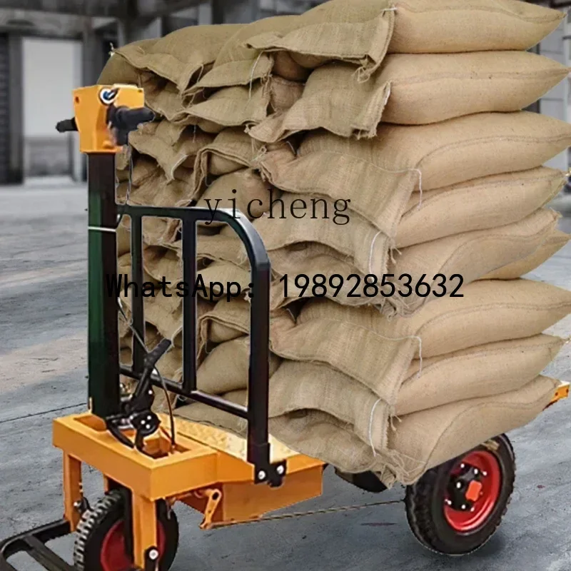A1 electric flatbed truck handling construction site transportation small three-wheeled trolley