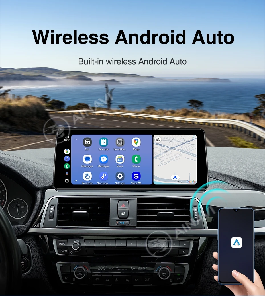 AINAVI Wireless CarPlay Android Auto für BMW 1 2 3 4 Serie F20 F21 F22 F23 F30 F31 F32 F33 F34 F35 F36 NBT 12,3 Zoll Multimedia-Player Infotainment Autoradio Auto-Audio Auto-Display Bluetooth – Detail 7