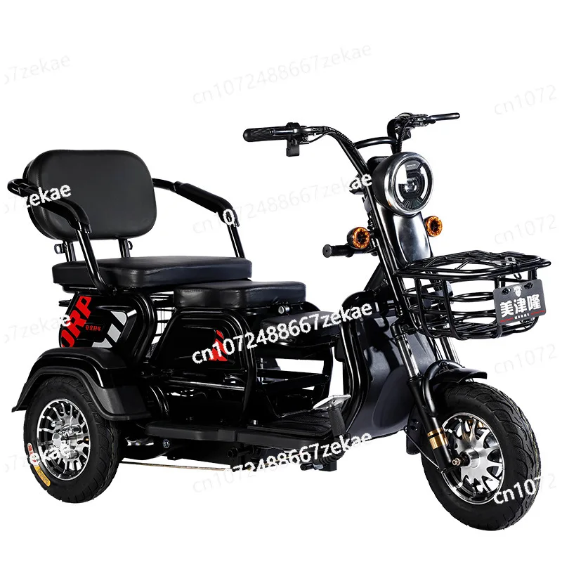 24 Inch Electric Trike Fat Tire 3 Wheel Electric Tricycle Three Wheels Adult Cargo Electric Bike with Basket