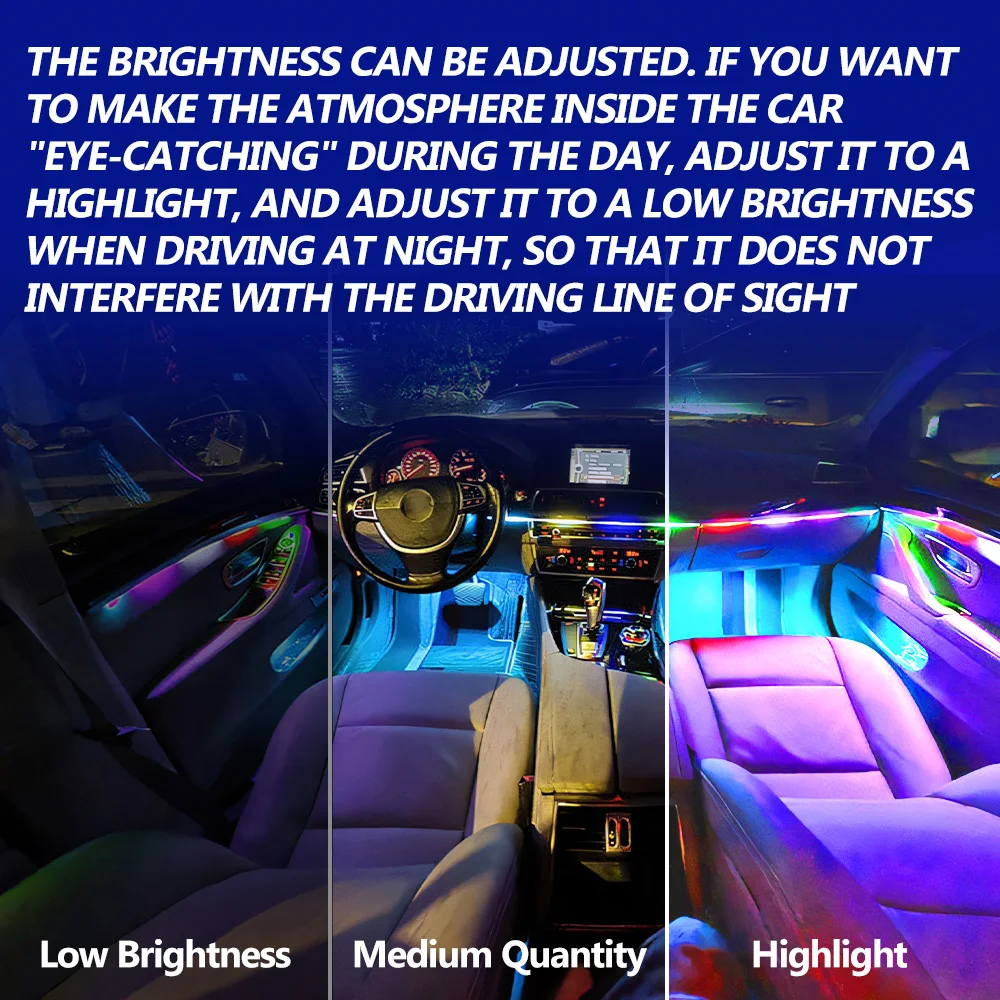 Automobile LED Neon Light Universal Version Hide Phantom Color APP Control Vehicle Mounted LED Light 18in1 Automobile Supplies