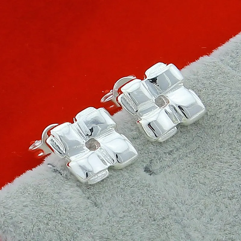 

Fashion 925 Sterling Silver Square Stud Earrings For Women Wedding Party Charm Jewelry