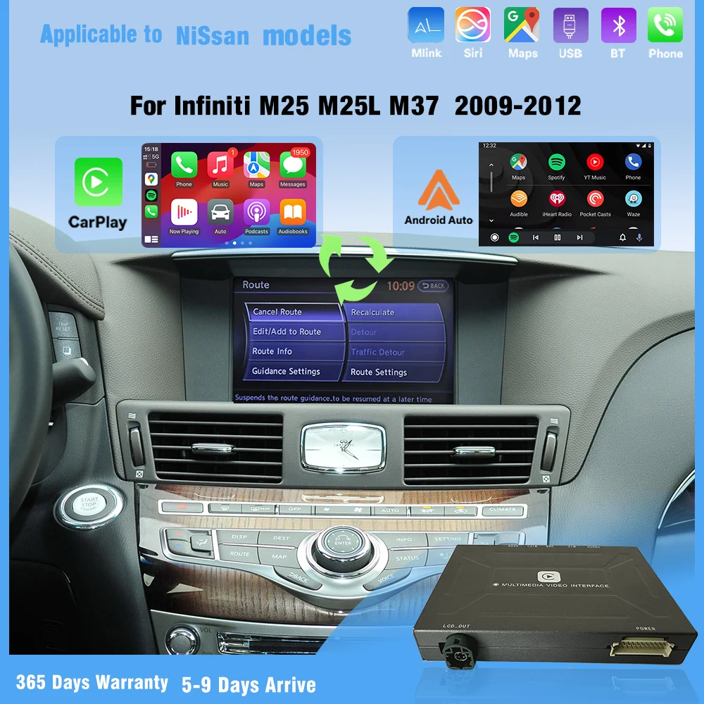 CarPlay For Infiniti M25 M25L M37 2009-2012 Android Auto Support GPS Navi Music Airplay Mirror Link Camera DSP Apple Car play