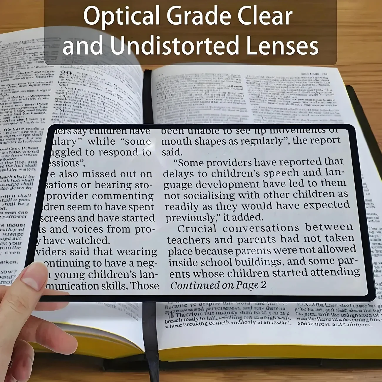 Loupe de lecture portable grand format pour personnes âgées, idéale pour lire des livres, des journaux et des documents
