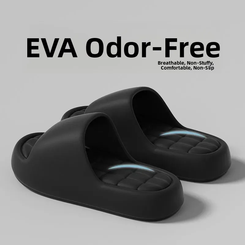 Thick Bottom EVA Slippers Indoor Home Bathroom Anti-Slip Bath Soft Bottom Cool Slippers Odor-Resistant Men Women Summer Casual