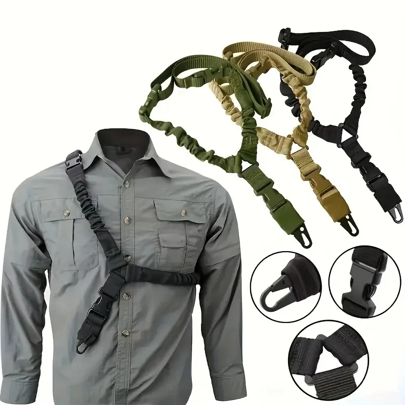 Tactical Gun Sling Military Shooting Adjustable 3 Point Bungee Airsoft Rifle Strapping Belt Hunting Hiking Accessories