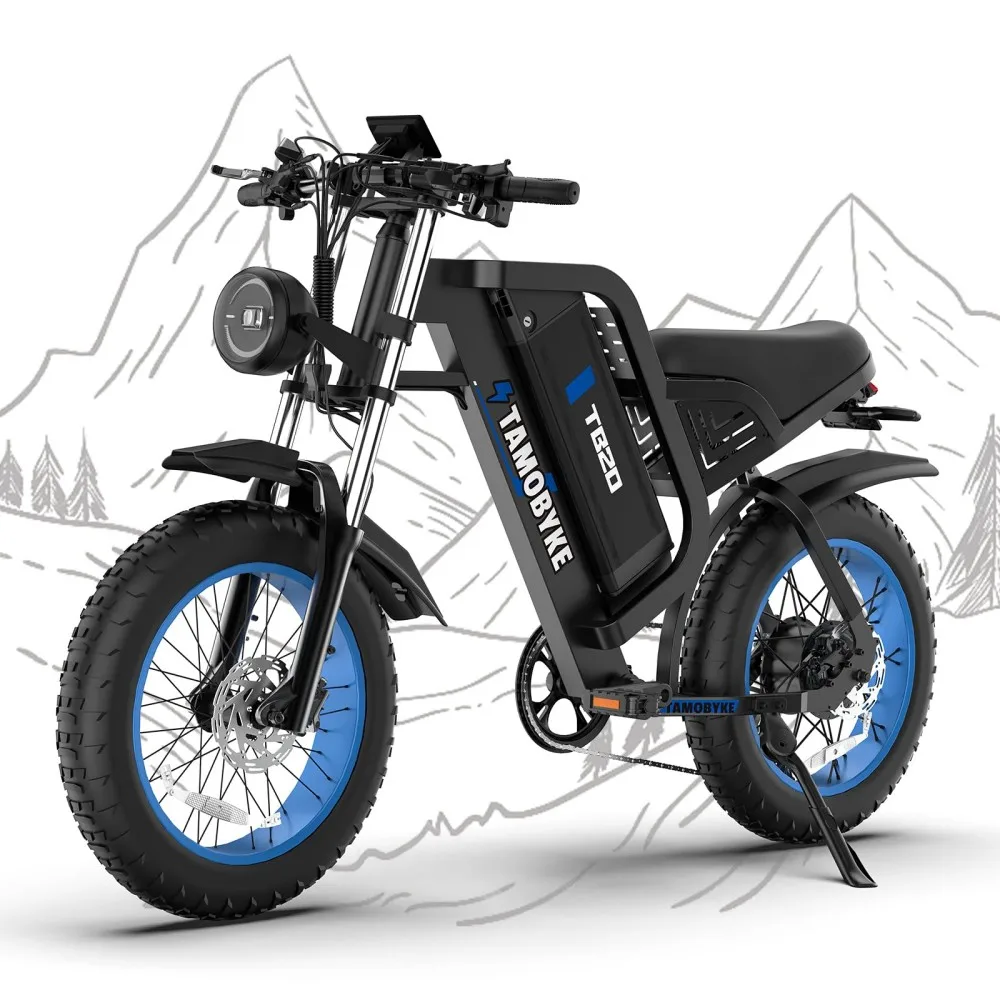 

TB20 E-Bike for Adults,35MPH,48V 25Ah Removable Battery,1500W Motor,20" Fat Tires,Moped-Style E-Bike for Commuting & Off-Road