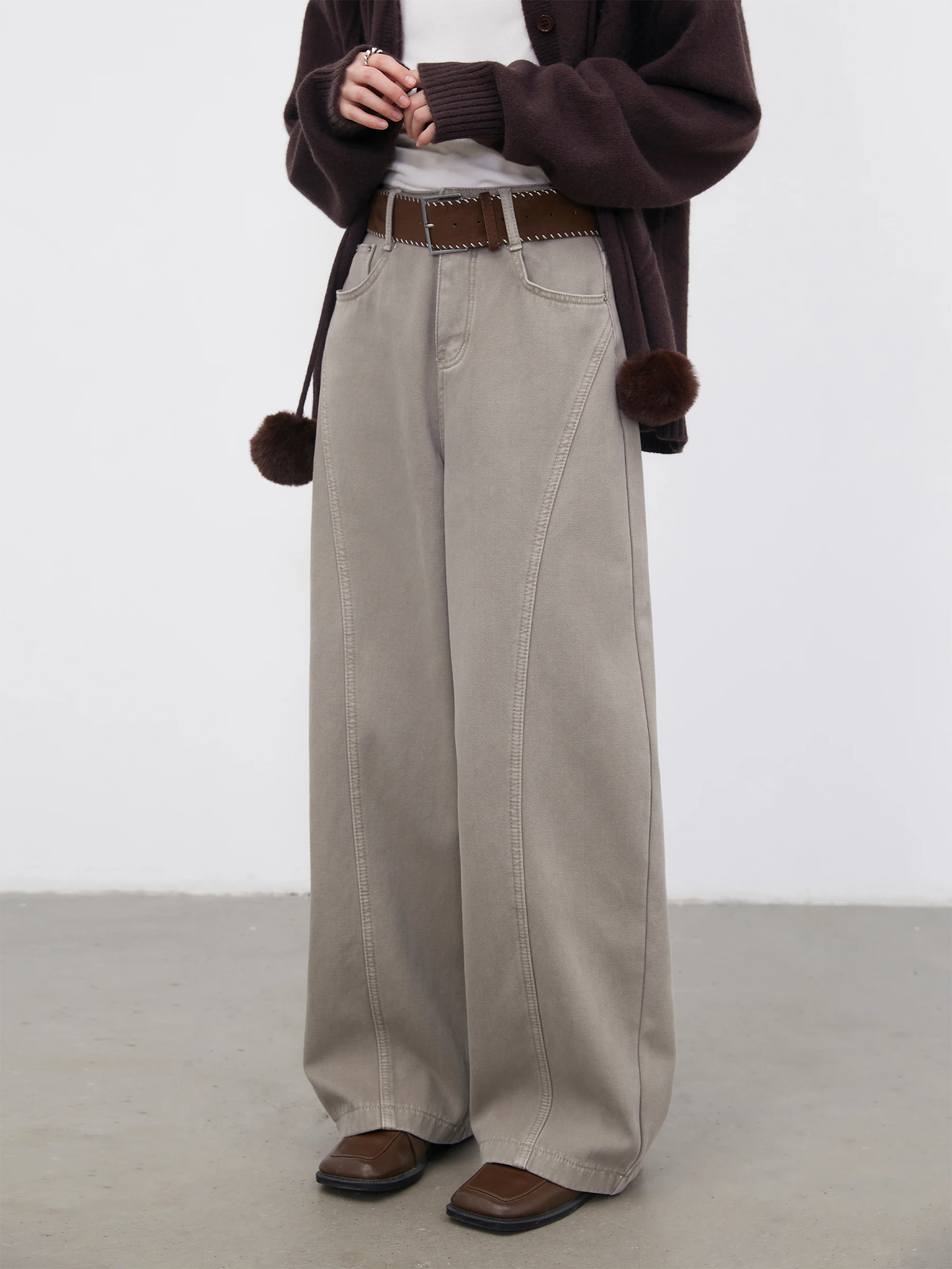 

Женские джинсы с широкими штанинами в стиле ретро, на флисовой подкладке, с поясом, с высокой талией, из хлопка, на молнии, однотонные, для повседневной носки