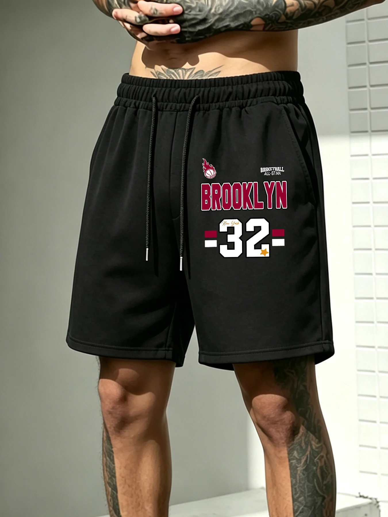 Brooklyn Basketball Number 32 Print Male Summer Fitness Sportpants Loose Stretch Pants Simple Jogging Sweatpants Street Shorts