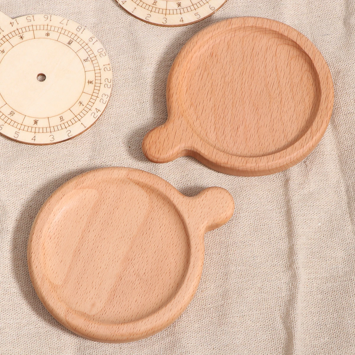 

2pcs Wooden Coasters Premium Eco-Friendly Heat Insulation Mats Cup Pads For Home Restaurant Hotel Household Table Protection