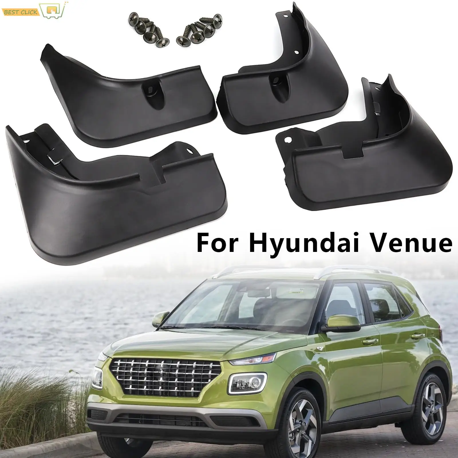 4x Mud Flaps For Hyundai Venue QX 2019 2020 2021 2022 2023 Splash Guards Fender MudFlaps Front Rear Mudguards Car Accessories