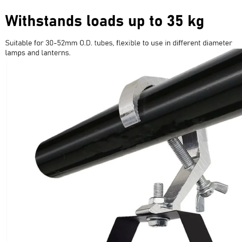 10 SZT. Zacisk do oświetlenia scenicznego 77lb, zacisk do konstrukcji typu truss, stop aluminium, łatwa instalacja, pasuje do rur o średnicy zewnętrznej od 30 do 52 mm, hak do montażu scenicznego.