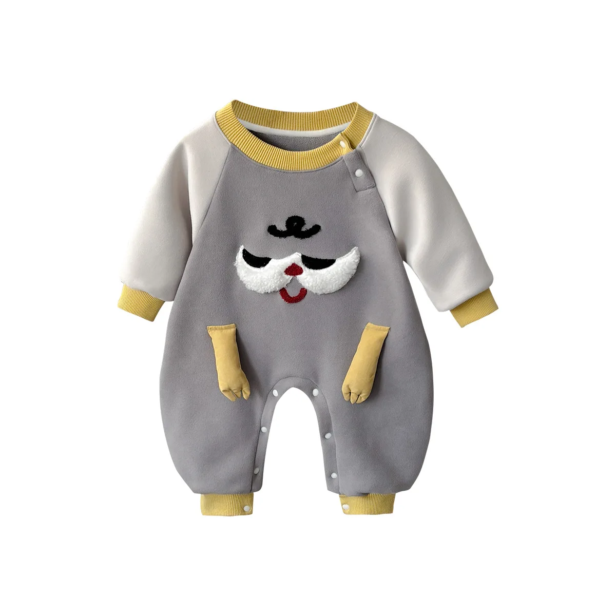 ชุดเสื้อผ้าเด็กผู้ชายลายการ์ตูนน่ารัก อุ่นสบาย สำหรับฤดูใบไม้ร่วงและฤดูหนาว พร้อมกางเกงขายาว