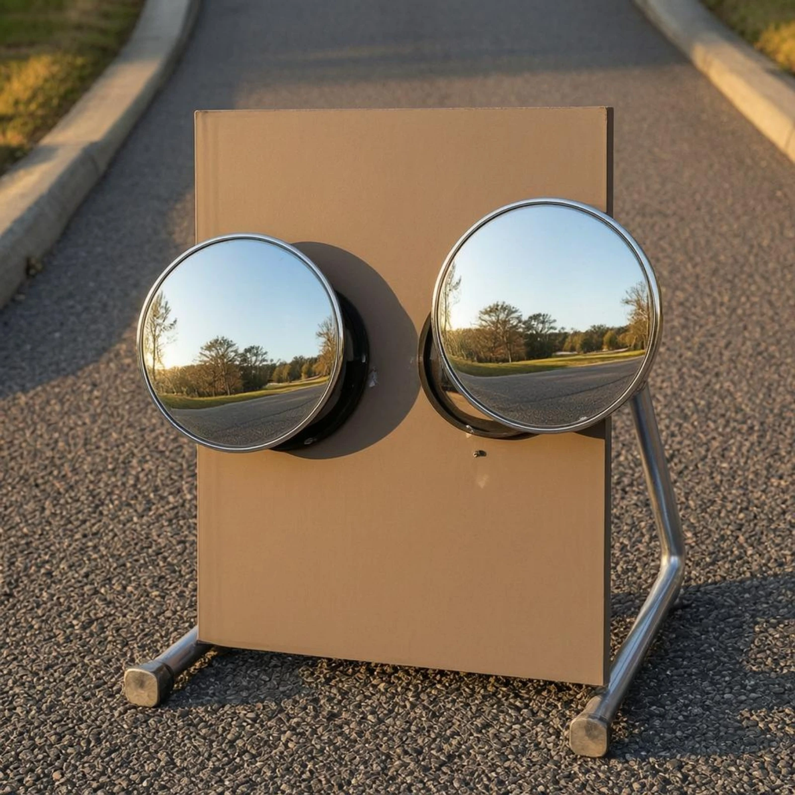 Vintage Car Rearview Mirrors Polished Silver Chrome Round Rearview Mirrors Vintage Round Car Mirror Mounting Gaskets