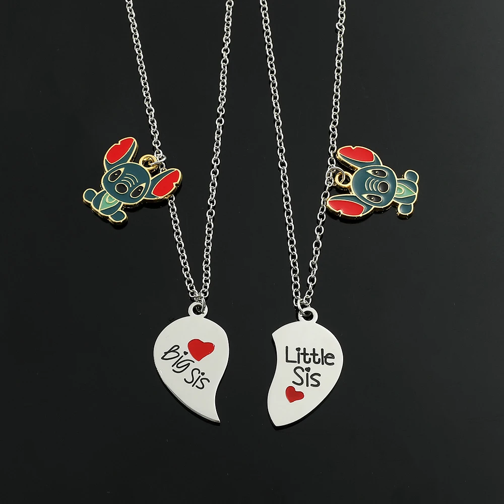 

Lilo & Stitch Best Friends Heart Pendant Necklace for Girls Kids Cute Friendship Jewelry Gift