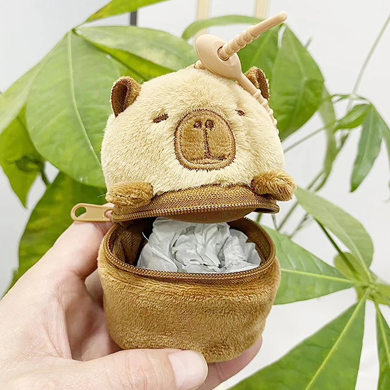 Capivara dos desenhos animados panda moeda bolsa chaveiro moda zíper saco de armazenamento criativo bonito pequeno saco pingente decoração meninas presente