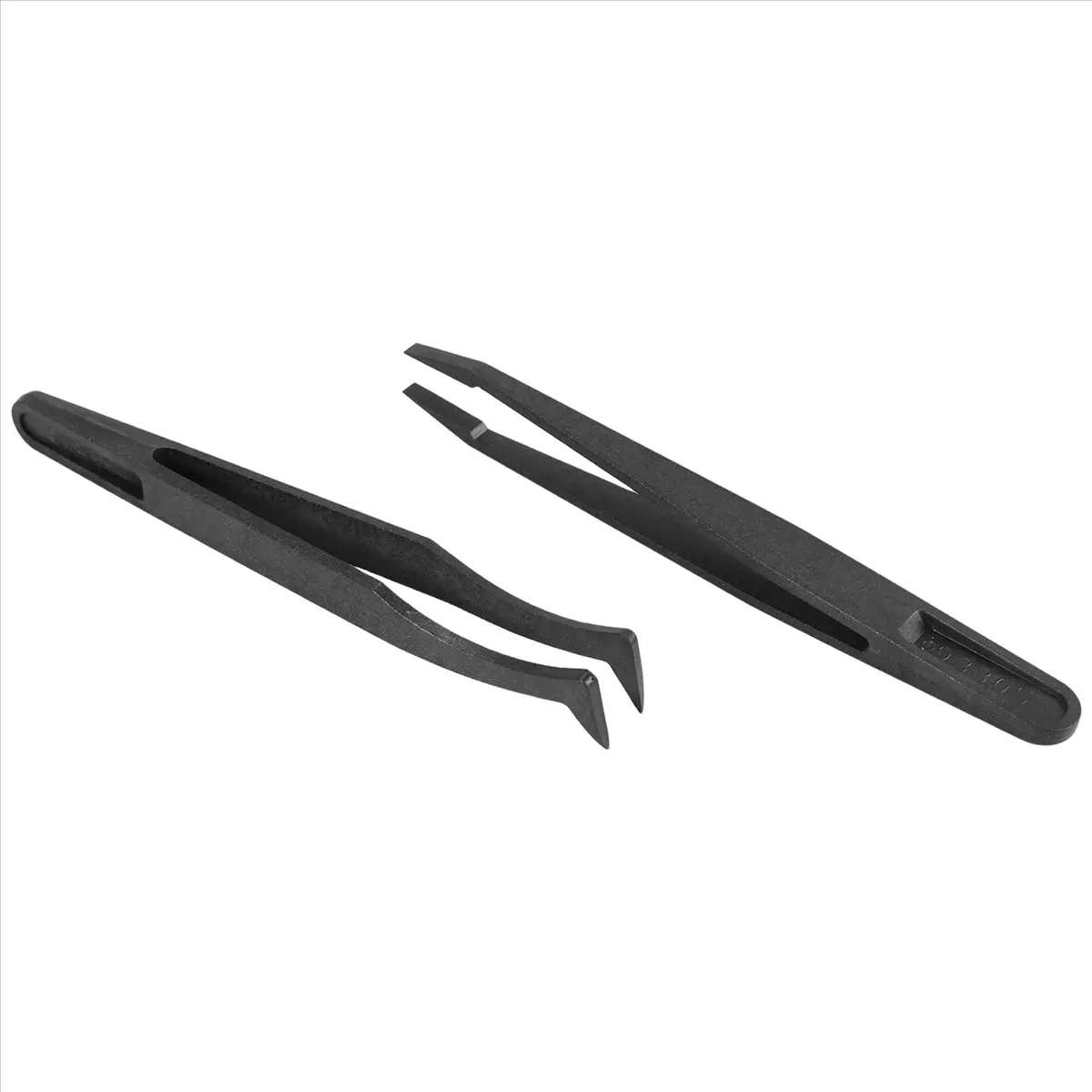 DT38  6PCS Tweezer Set Plastic Anti Static Tool Kit Size 1/2/3/5/6/8 each one(Black)