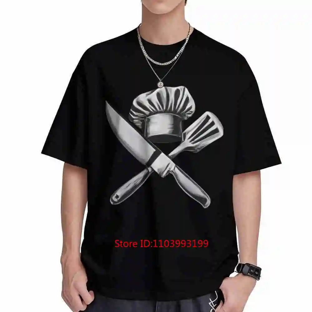 Chef Career Professional Kitchen Knife Spatula Hat Short Sleeve Tee 100% Cotton T-Shirt