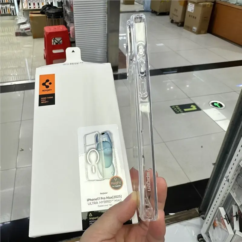 Spigen Ultra Hybrid Magnetic Case For iPhone Air 12 13 14 15 16 17 Pro Max Transparent Case For Apple Magsafe Cover - 6