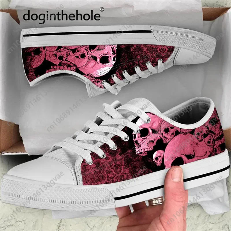 2025 New Arrivals Skull Print Low Top High Quality Sneakers Mens Womens Teenager Canvas Sneaker Couple Shoes Custom Made Shoe
