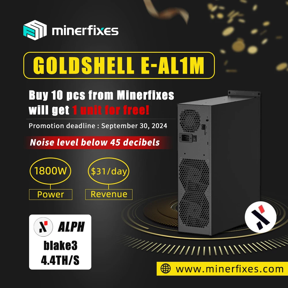 New Goldshell E-AL1M 4.4Th/s 1800W Alephium Miner ALPH Mining Machine,fast shipping In Stock