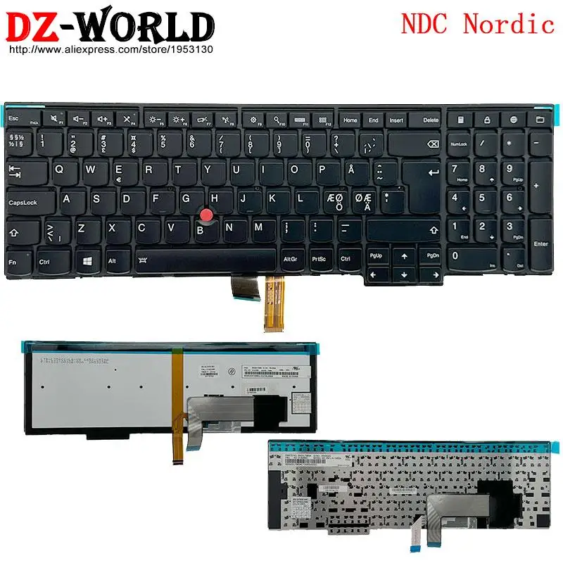 NDC Nordic Backlit Keyboard for Lenovo Thinkpad L540 L560 T540P W540 T550 W550S W541 T560 P50S L570 01AX356 01AV278 01AX650