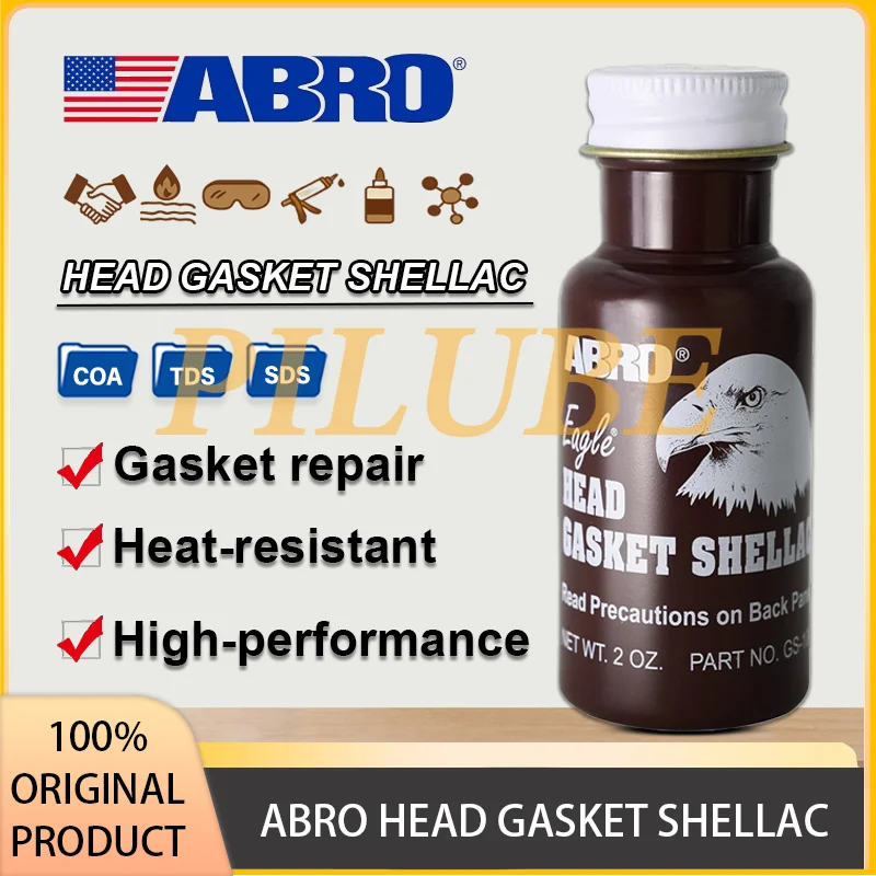 ABRO HEAD GASKET SHELLAC High-Performance Automotive Sealant for Engine and Gasket Repairs Ideal for Sealing and Restoration