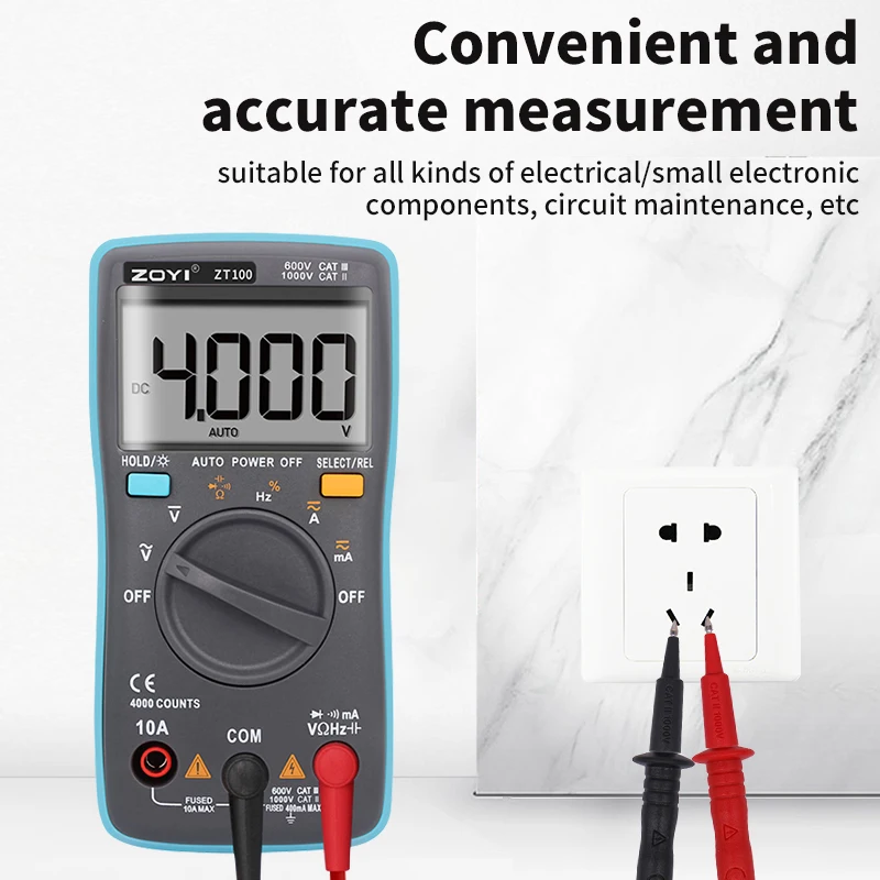 ZOYI high precision automatic digital intelligent multimeter anti-burn home appliance maintenance ZT100 series multimeter