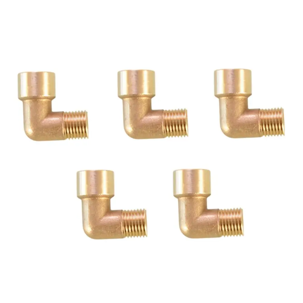 Brass Pipe Fitting Set of 5 Featuring 90 Degree Elbows and a Reliable Design for Leak Prevention in Plumbing Systems