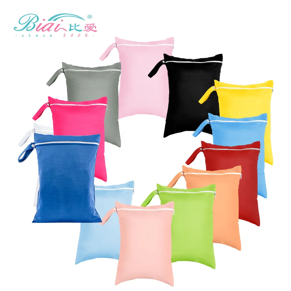 BIAI PUL-bolsa húmeda impermeable, bolsa de pañales reutilizable, bolsa de almacenamiento de servilletas sanitarias lavable para trajes de baño,