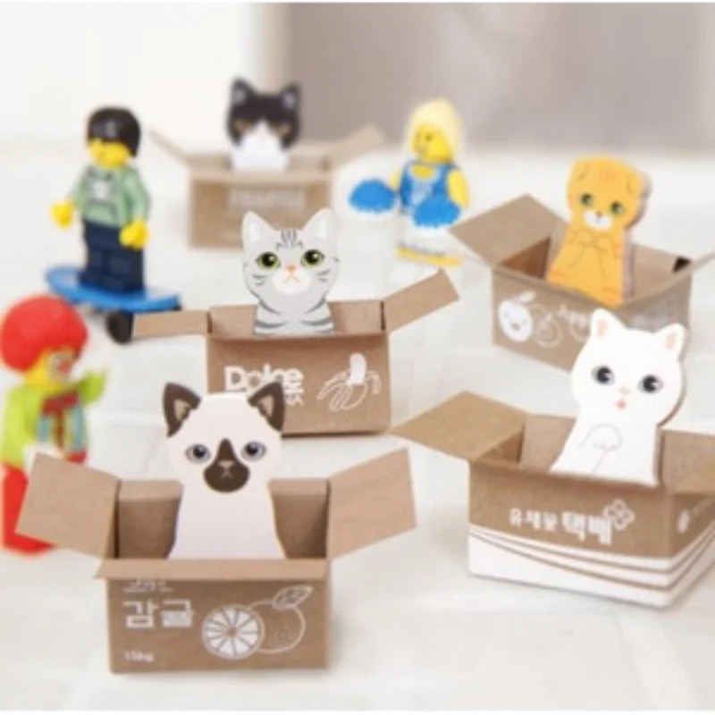 Korean Version of Carton Cute Carton Cat, Small Note Pad, Sticky Notes  N Times Stickers Sticky Notes Cute Stationery