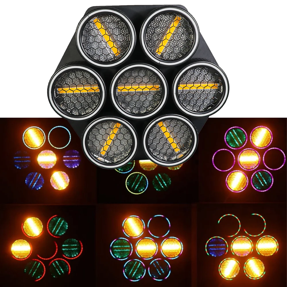 

7 Eyes Retro LED Stage Light 350W DMX512 Strobe Wash Effect DJ Disco Party Light for Concert Festival Music Show