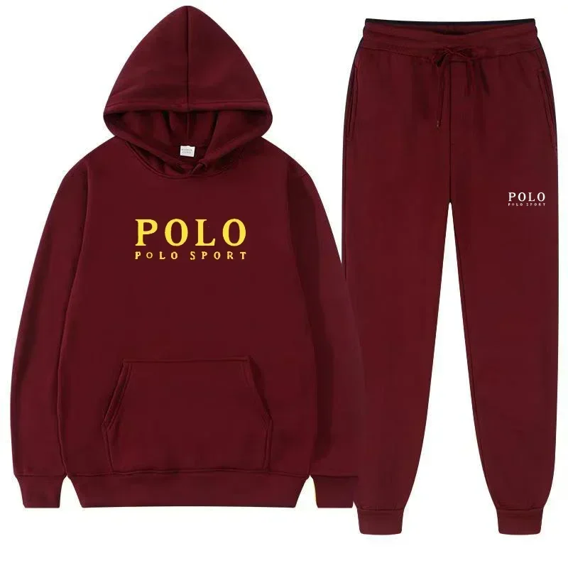Autumn and Winter 2025 New Men's casual Set outdoor fashion jogging men's and women's hooded sweatshirt and pants 2-piece set view 4