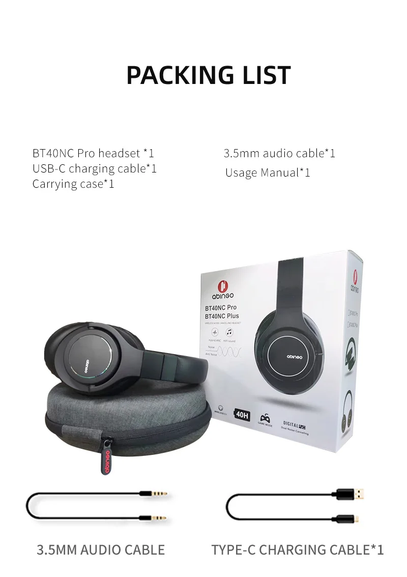 ANC Không Dây Tai Nghe Âm Thanh Nổi Trên Tai Bluetooth 2.4G Kép Không Dây Tai Nghe Phòng Thu Chuyên Nghiệp Màn Hình DJ Headpho