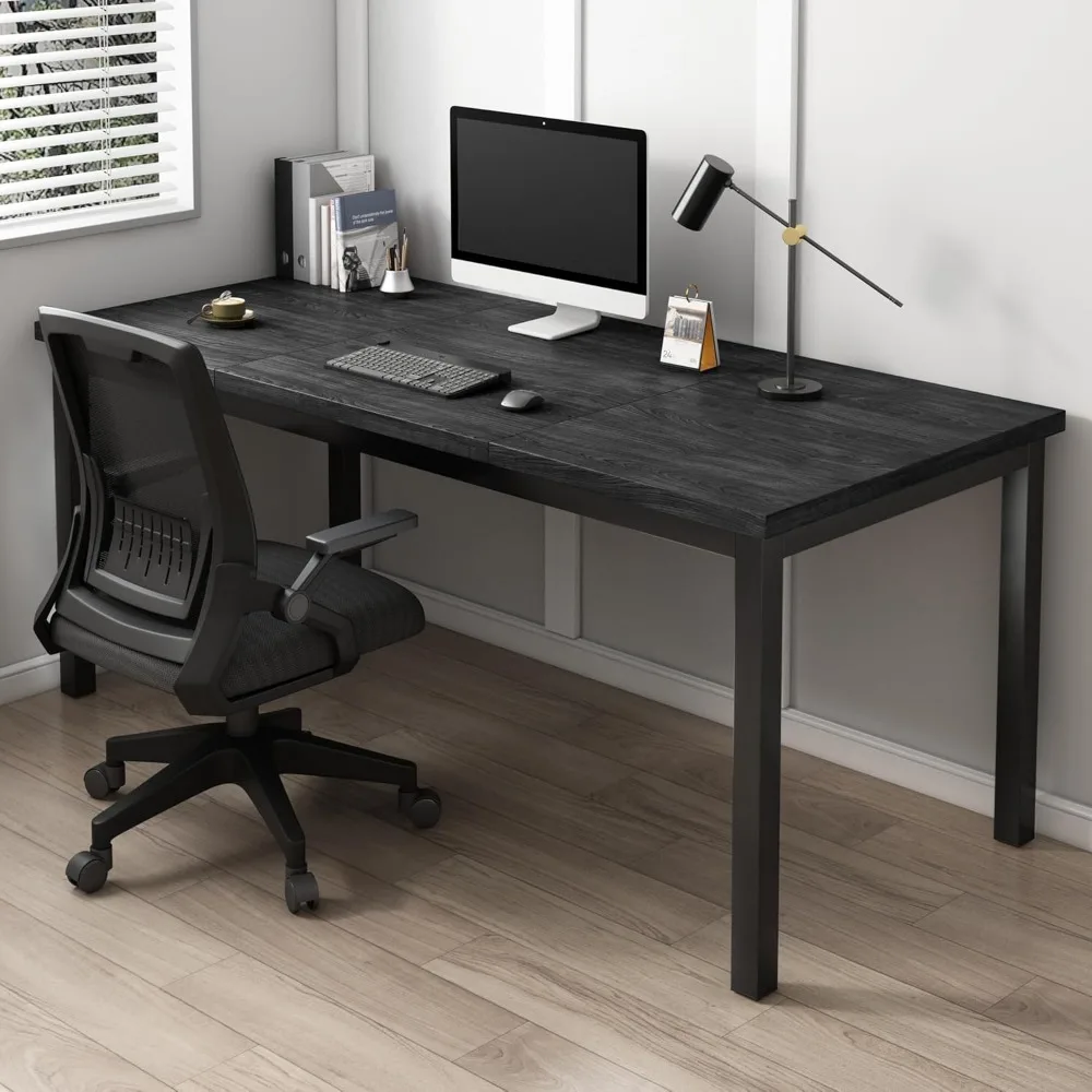 Large Computer Desk, Gaming Computer Desk with A Modern Design, Office Computer Desk at Home, Perfect for Office Work, Black