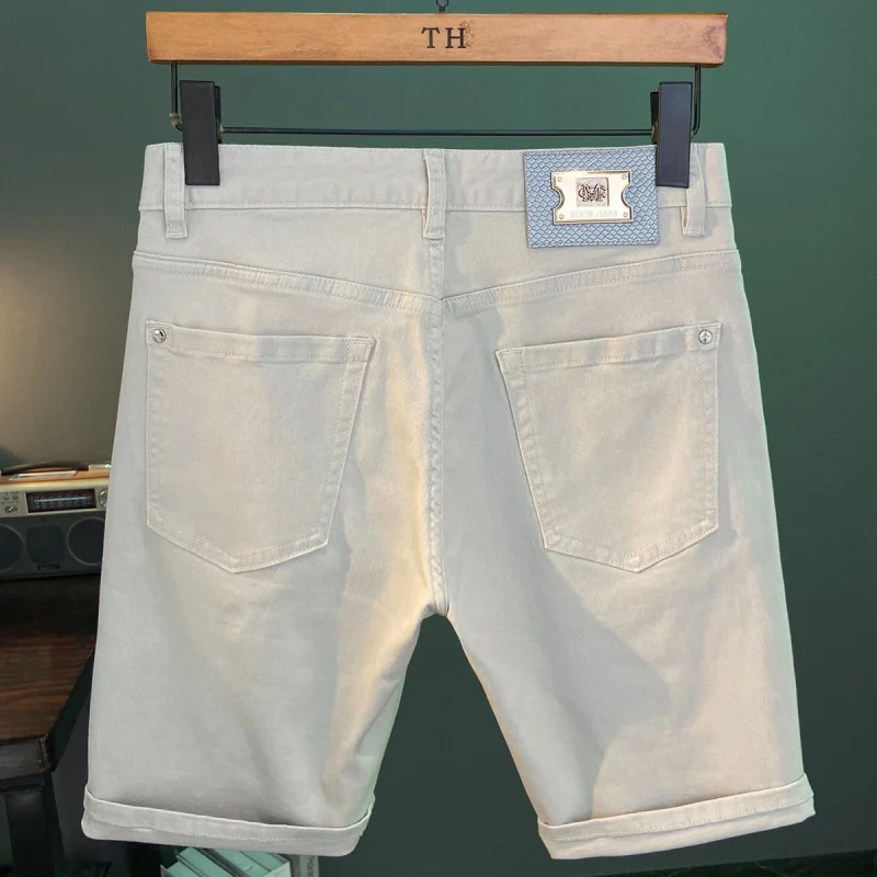 

2025 Summer New High end Cowboy Shorts Men's Trendy Brand Fashion Versatile Casual Stretch Middle Pants