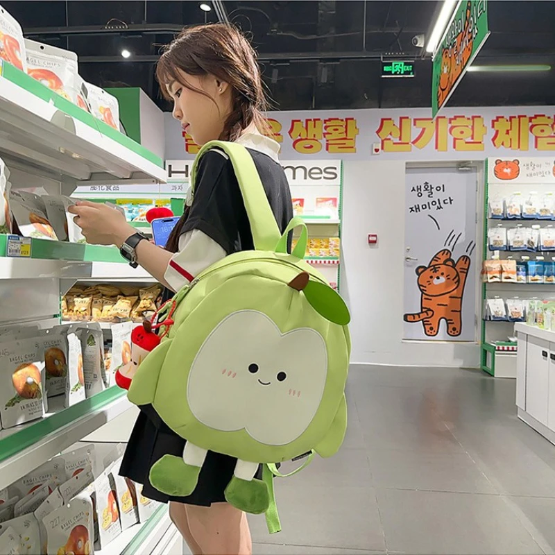 New arrivalcute apple backpack cartoon large capacity student school bag travel casualwork clothing lightweight backpack
