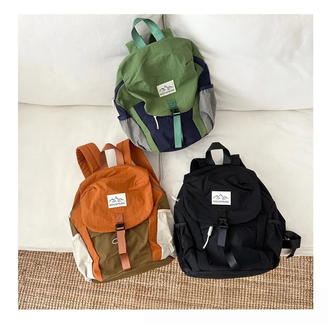 

2025 New Style Children's Backpack Quick Dry Fabric Lightweight Bags Kids Girl Boy Color Block Outdoor School Bag Travel Daypack